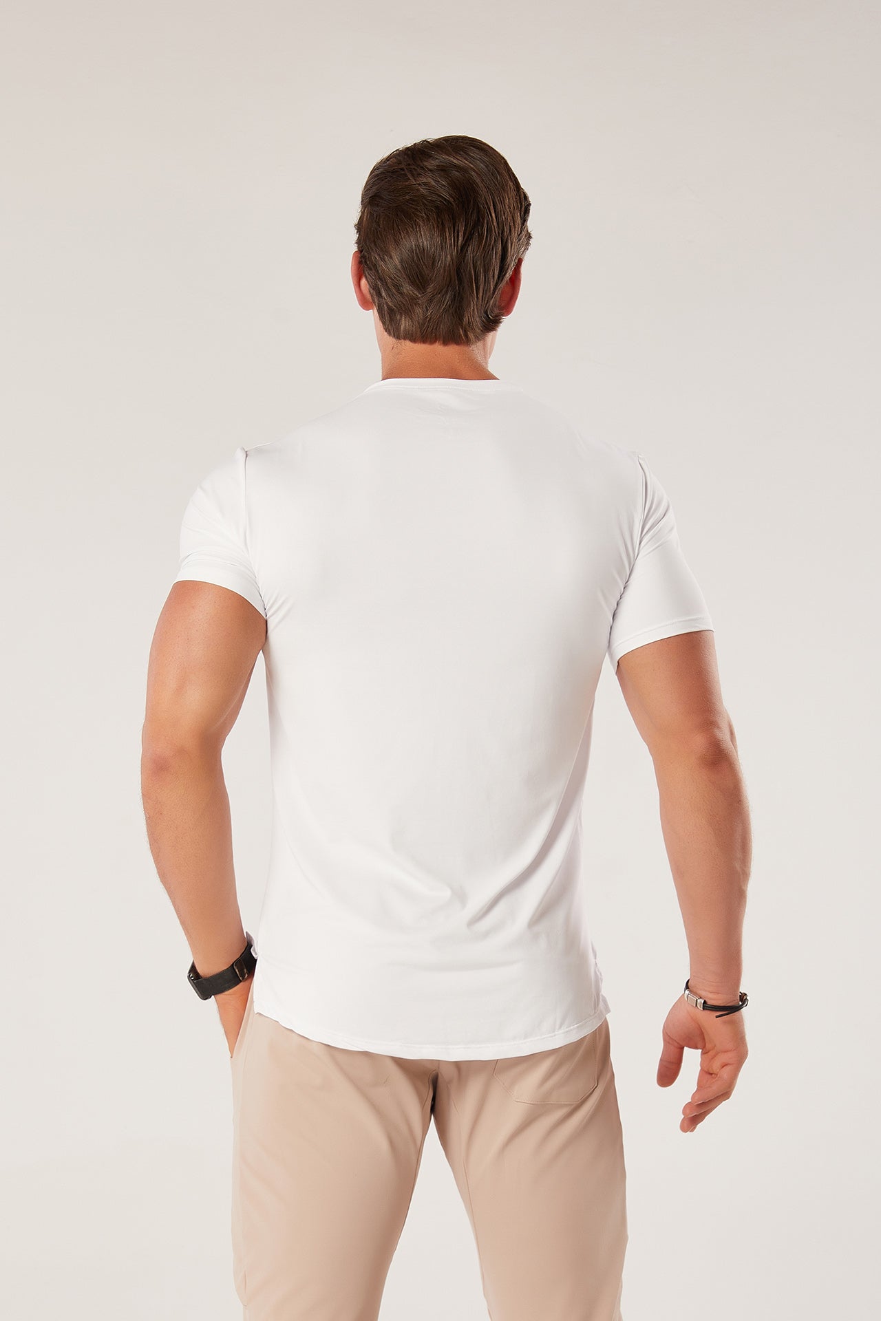 Athleisure Dry Fit V-neck T-shirt White