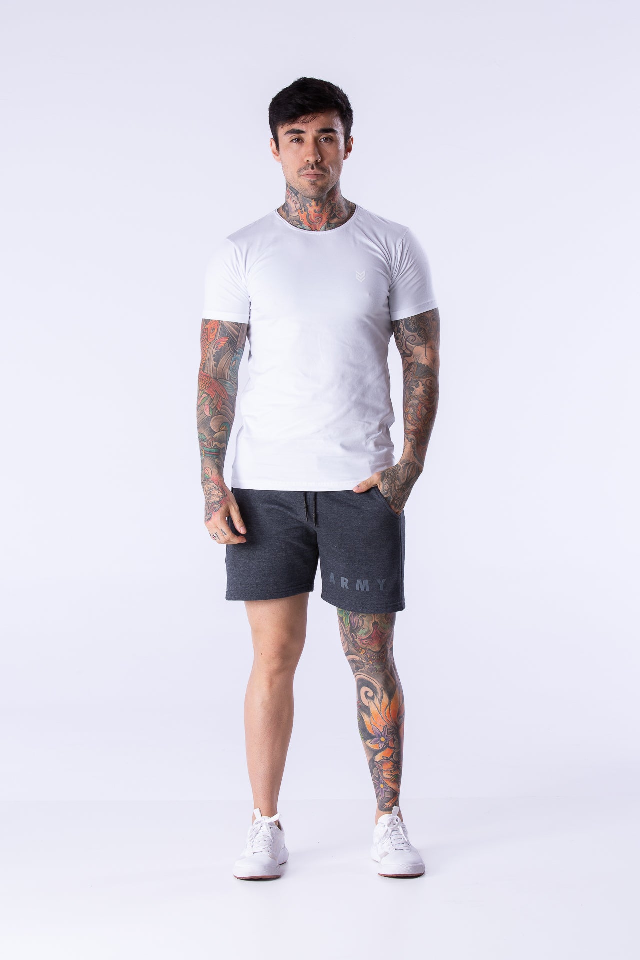 Slim Fit Army Cotton T-shirt White