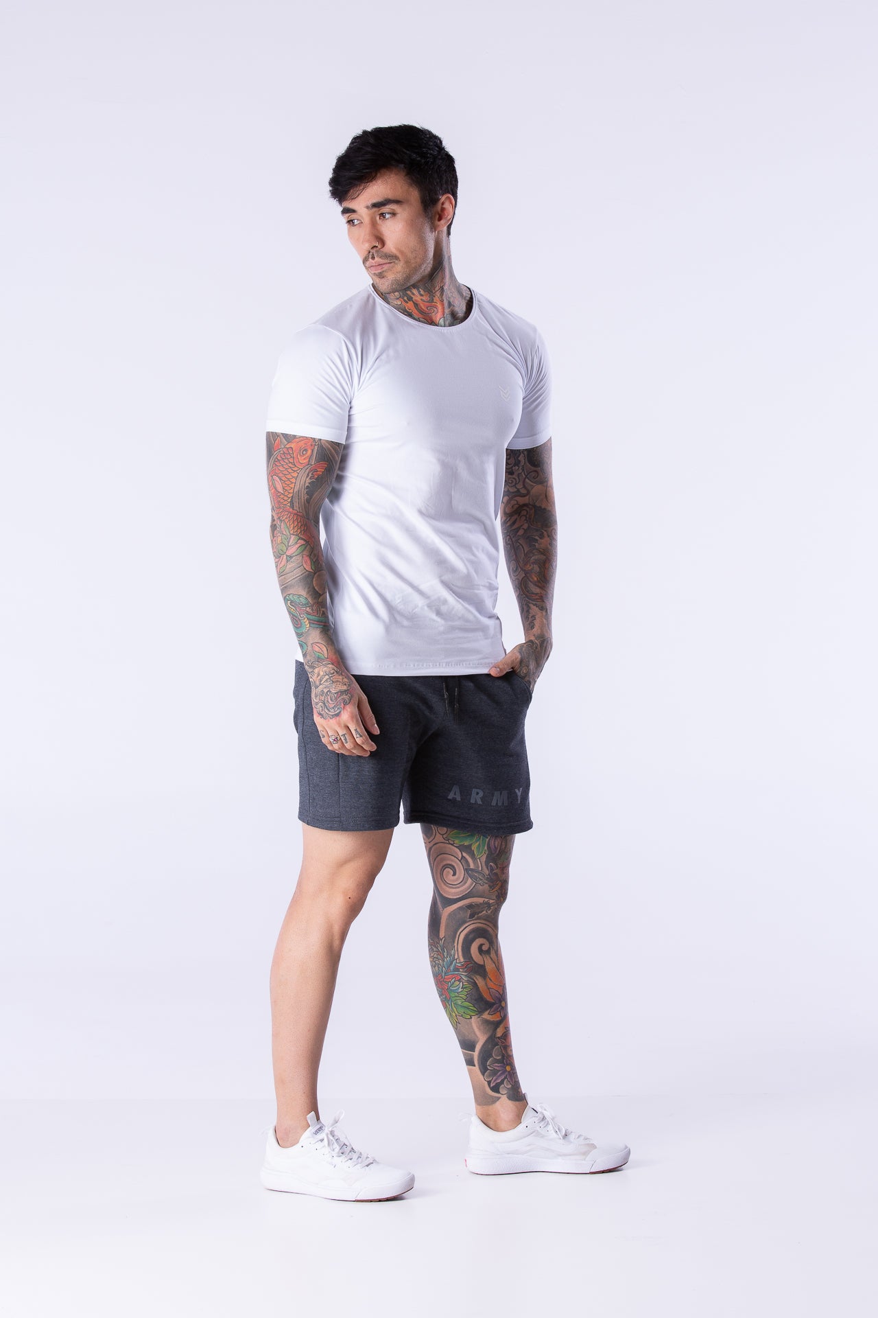 Slim Fit Army Cotton T-shirt White